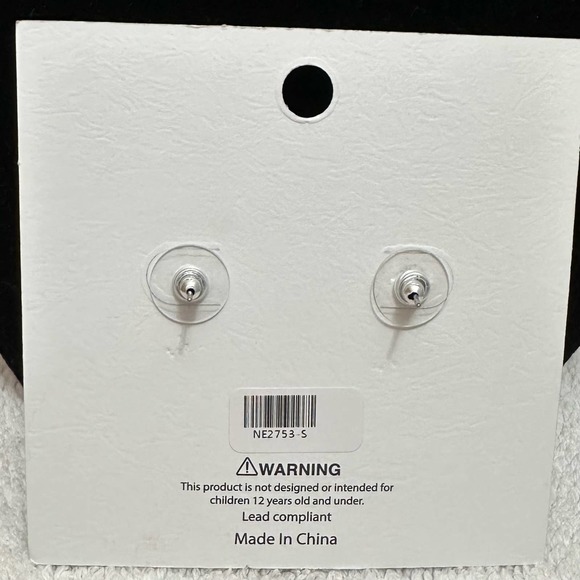 Silver Plated Double Ringed Pierced Earrings Designed In New York, NWT - Picture 3 of 4